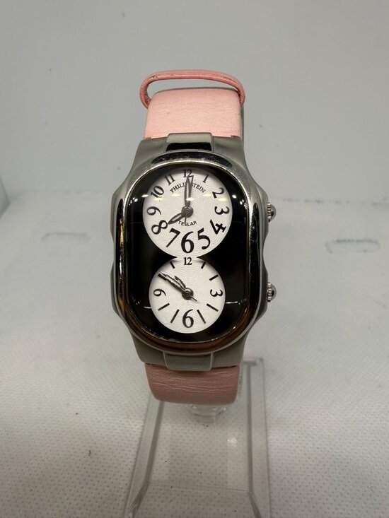 Philip Stein Accessories - Philip Stein Teslar Women Dual Dial White Roman Pink Leather Bracelet Watch
